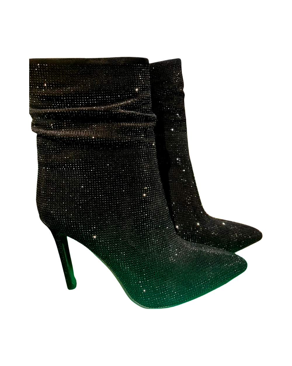 Cizme EPICA cu strasuri, varf ascuțit și toc înalt