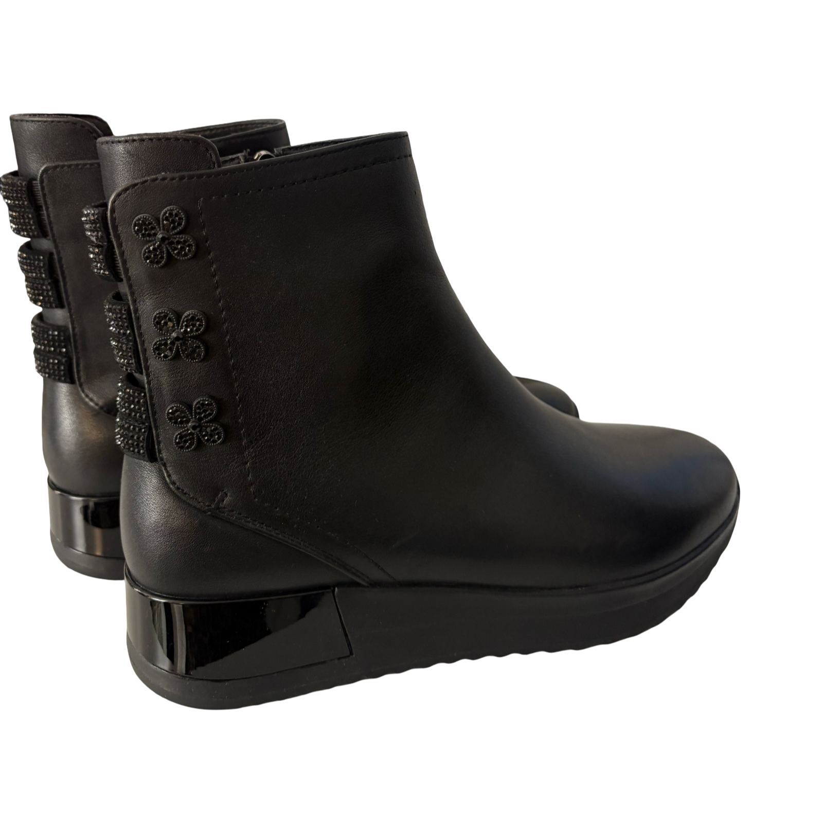 Ghete Epica, din piele, negre, talpă comodă.