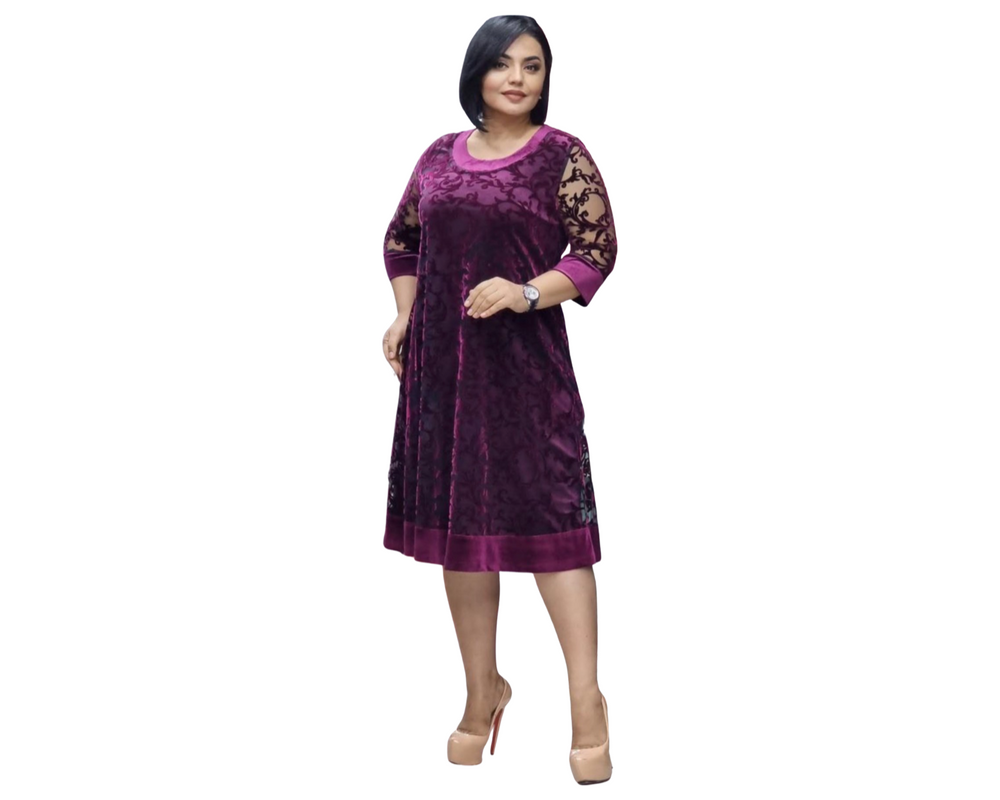 Rochie catifea fucsia