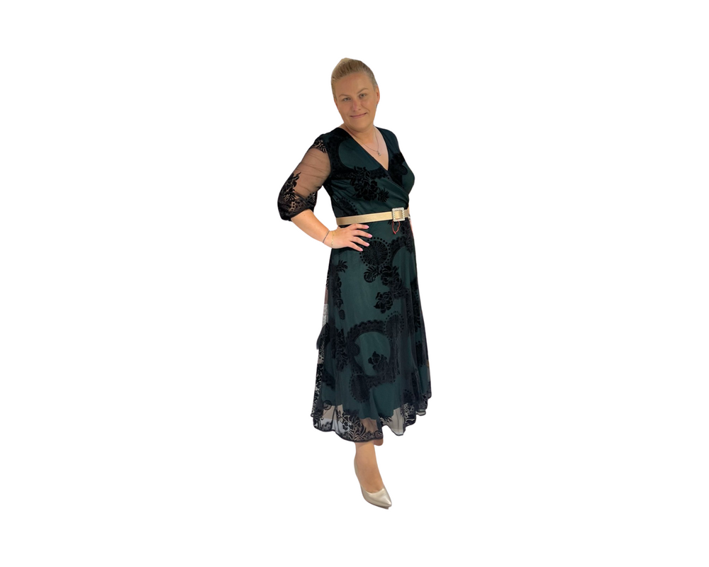 Rochie black&green